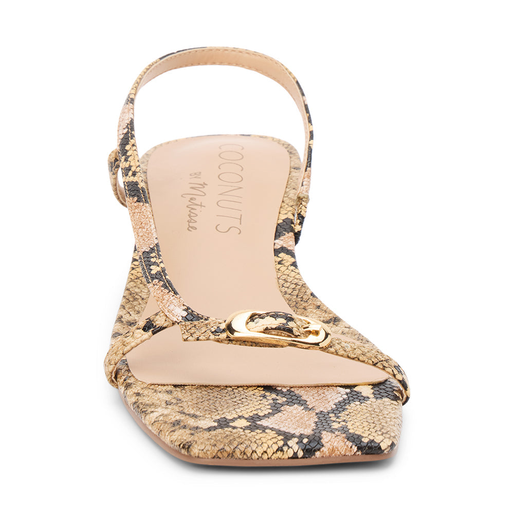Matisse Footwear Fernando heeled sandal Tan Multi Snake