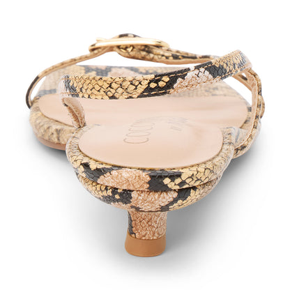 Matisse Footwear Fernando heeled sandal Tan Multi Snake