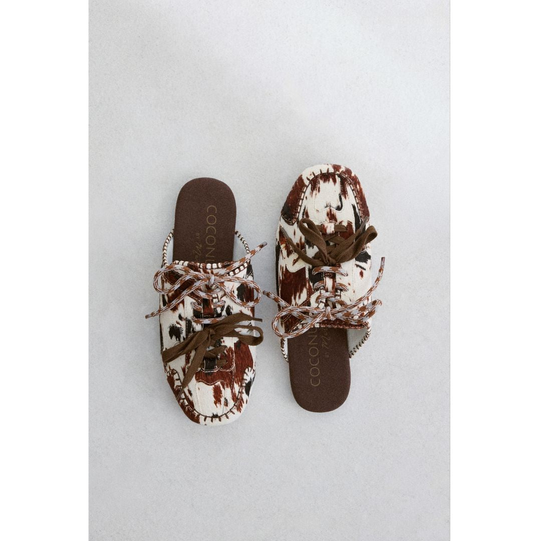 Matisse Footwear Devyn sneaker mule Brown/White Cow Hair