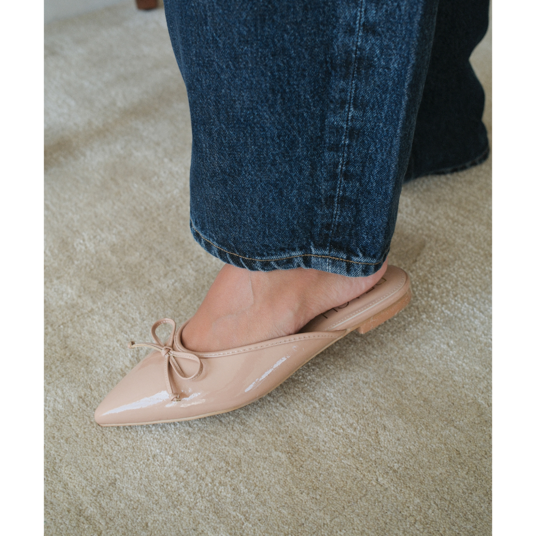 Matisse Footwear Reggie flat mule Nude Patent