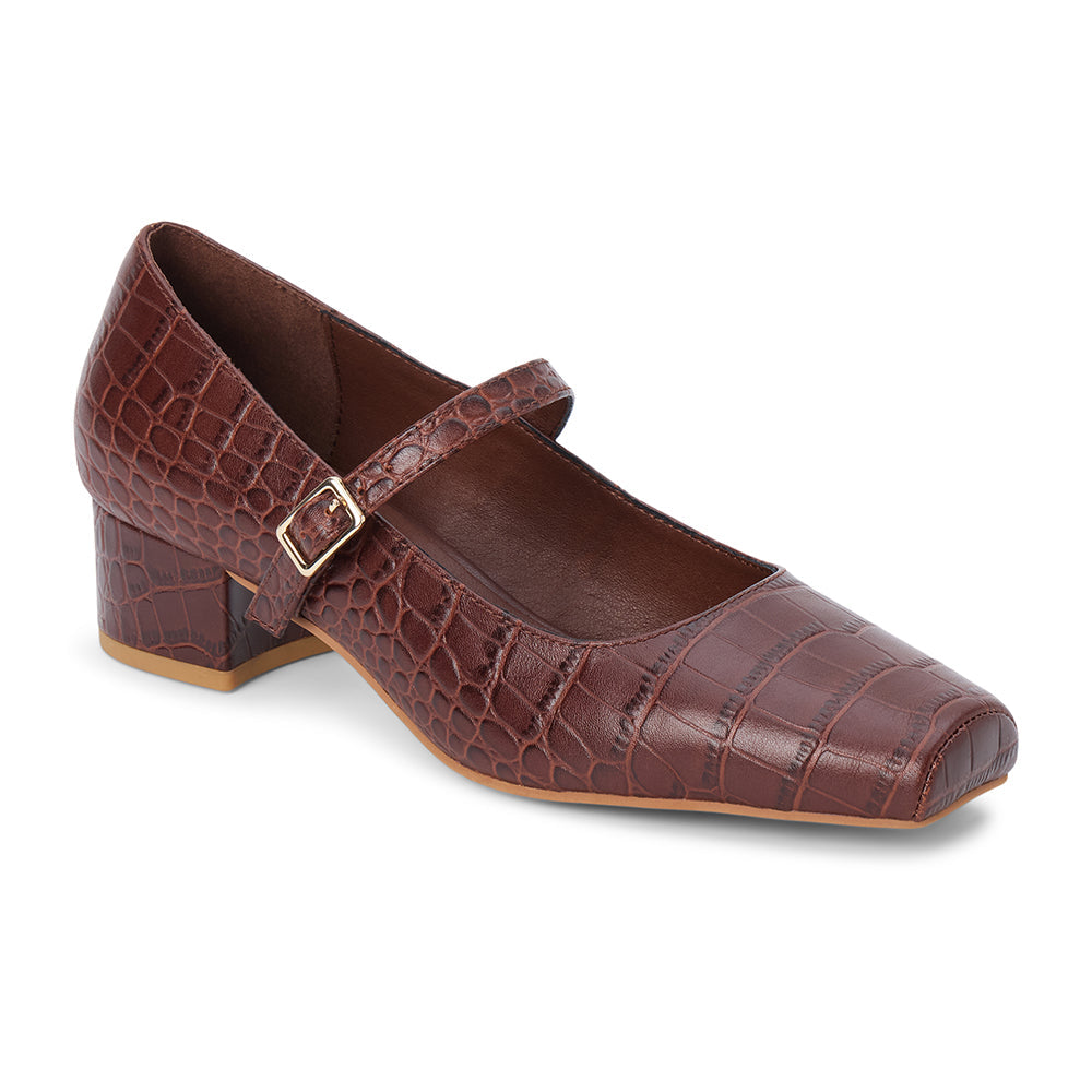 Matisse Footwear Mirabelle mary jane heel Coffee Croc Print
