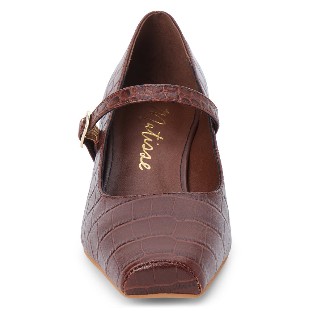 Matisse Footwear Mirabelle mary jane heel Coffee Croc Print