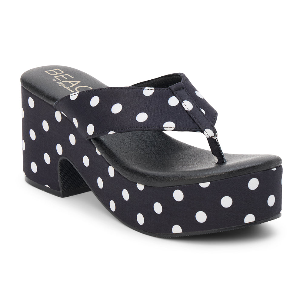 Matisse Footwear Bonnie platform sandal Black Polka Dot